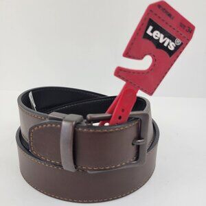 Levi's Reversible Brown & Black Leather Belt Size 34 NEW With Tag!